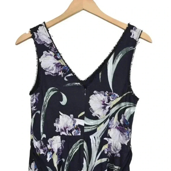 Club Monaco Floral Sohrab  Jumpsuit Blue Purple Size 4 - Picture 5 of 10